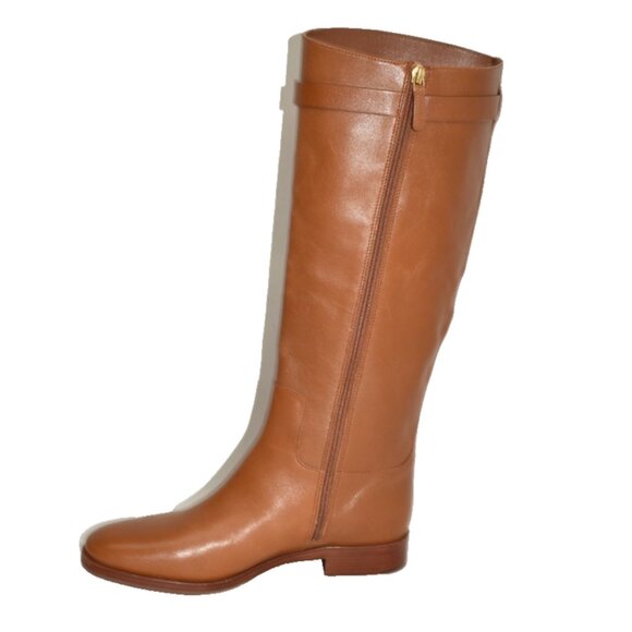 New! Tory Burch Everly Strap Riding Boots Size 10 M Sierra Tan DD222A - Picture 2 of 3